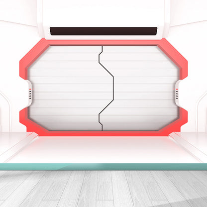 Door of Spaceship Mural Decal Science Fiction Stain Resistant Bedroom Wall Covering, Customized White Clearhalo 'Wall Decor' 'Wall Mural' 1699154