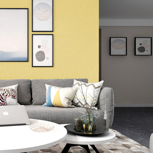 Pastel Yellow Plain Wallpaper Roll Waterproofing Minimalist Living Room Wall Art Yellow 1 Set Clearhalo 'Modern wall decor' 'Modern' 'Wallpaper' Wall Decor' 1699202