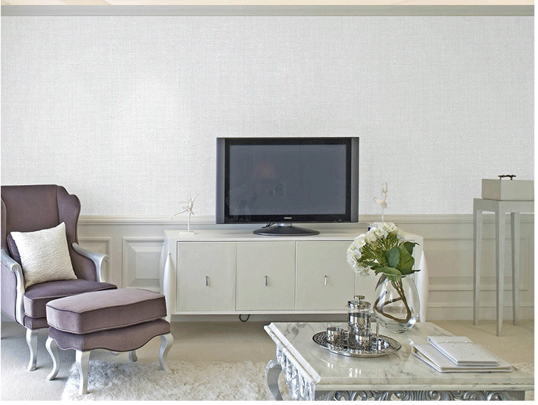 Simplify Solid Wallpaper Roll House Interior Blank Wall Covering, 33' L x 20.5" W White 1 Set Clearhalo 'Modern wall decor' 'Modern' 'Wallpaper' Wall Decor' 1699227