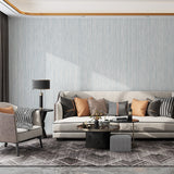 Grass Cloth Pastel Wallpaper Contemporary Solid Color Wall Covering, 31' x 20.5" Dark Gray 1 Set
