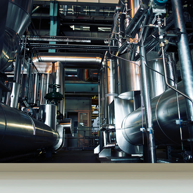 Dark Color Machinery Mural Wallpaper Metal Industrial Washable Wall Covering for Kitchen Navy Clearhalo 'Wall Decor' 'Wall Mural' 1699242