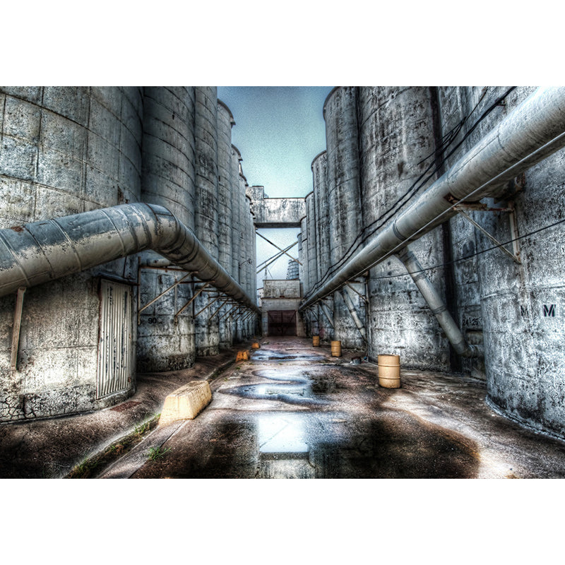 Dark Color Machinery Mural Wallpaper Metal Industrial Washable Wall Covering for Kitchen Clearhalo 'Wall Decor' 'Wall Mural' 1699250