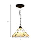 6.5"/12"/16" W Tiffany-Style Cone Pendulum Light 1 Head Handcrafted Art Glass Suspension Lamp in Beige Clearhalo 'Ceiling Lights' 'Industrial' 'Middle Century Pendants' 'Pendant Lights' 'Pendants' 'Tiffany close to ceiling' 'Tiffany Pendants' 'Tiffany' Lighting' 169926