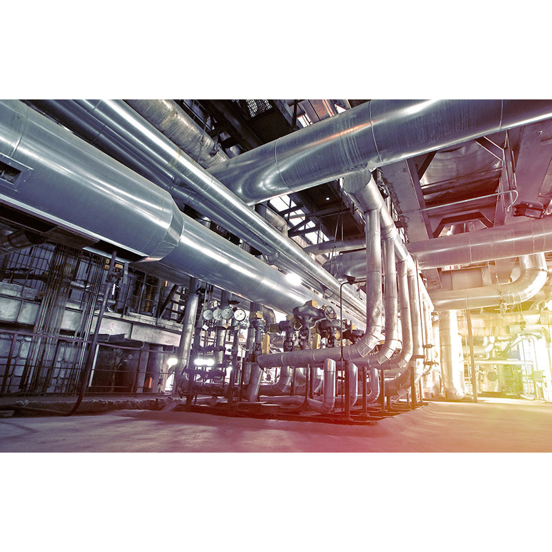 Gray Industrial Mural Decal Huge Machinery Scenery Wall Covering for Living Room Clearhalo 'Wall Decor' 'Wall Mural' 1699270