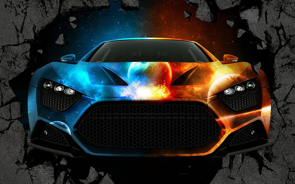 Light Color Car Mural Wallpaper for Decoration Industrial Living Room Wall Covering Blue Clearhalo 'Wall Decor' 'Wall Mural' 1699282