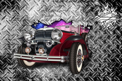 Light Color Car Mural Wallpaper for Decoration Industrial Living Room Wall Covering Red Clearhalo 'Wall Decor' 'Wall Mural' 1699286