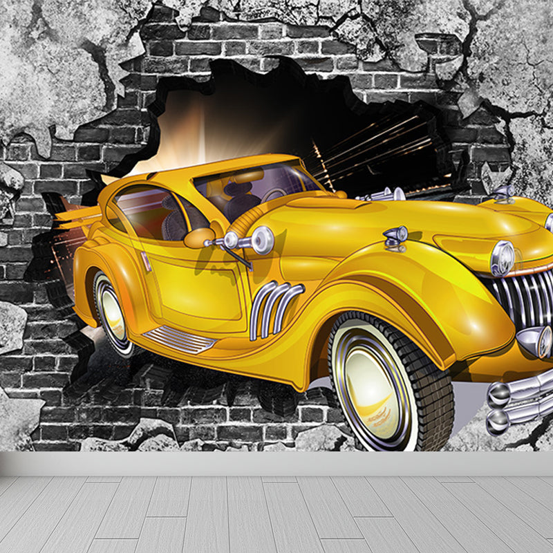 Light Color Car Mural Wallpaper for Decoration Industrial Living Room Wall Covering Clearhalo 'Wall Decor' 'Wall Mural' 1699290