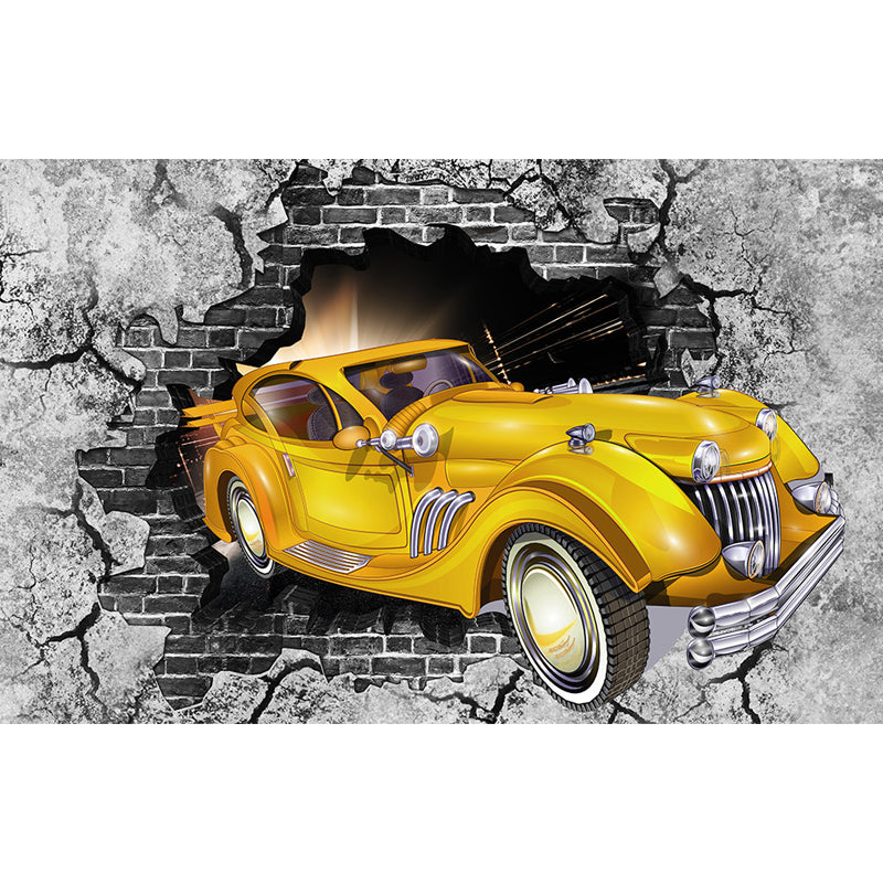 Light Color Car Mural Wallpaper for Decoration Industrial Living Room Wall Covering Clearhalo 'Wall Decor' 'Wall Mural' 1699293
