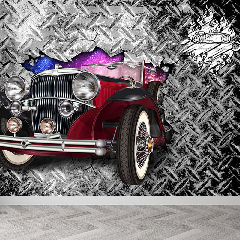 Light Color Car Mural Wallpaper for Decoration Industrial Living Room Wall Covering Clearhalo 'Wall Decor' 'Wall Mural' 1699297