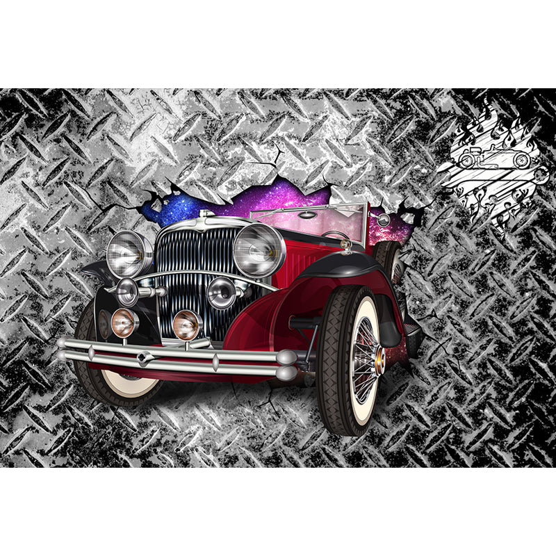 Light Color Car Mural Wallpaper for Decoration Industrial Living Room Wall Covering Clearhalo 'Wall Decor' 'Wall Mural' 1699298