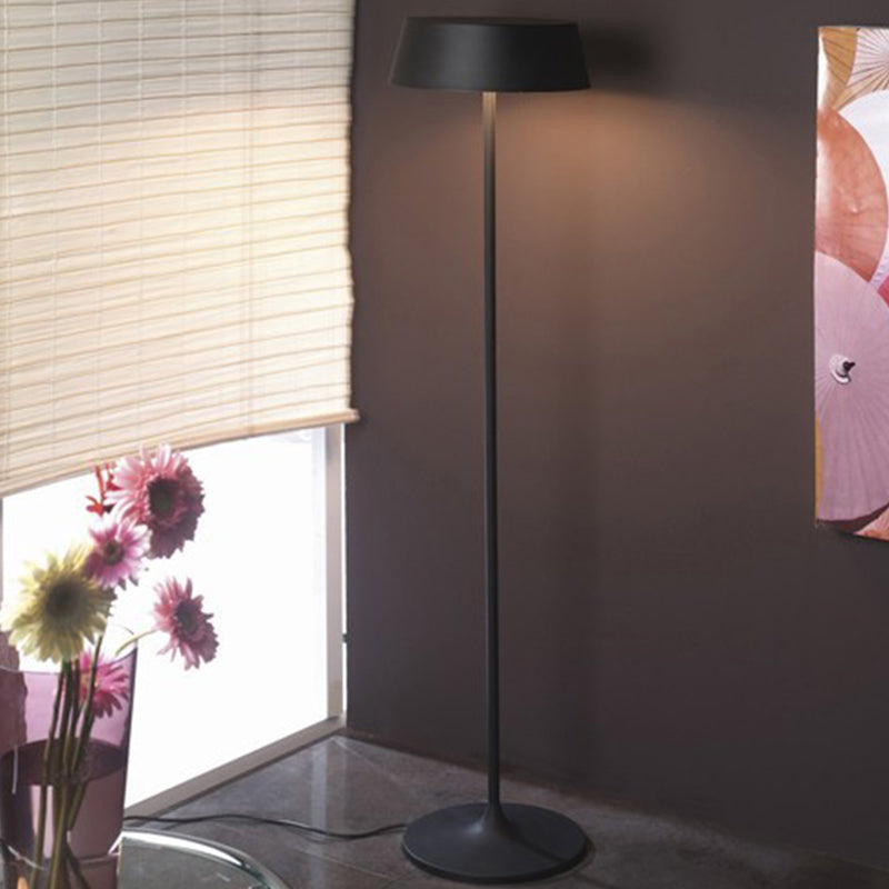 Black/White Smooth Drum Floor Lamp Minimalism Style 3 Lights Metal Floor Lighting for Living Room Black Clearhalo 'Floor Lamps' 'Lamps' Lighting' 169931
