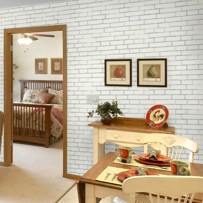 Bright Brickwork Wallpaper for Living Room Architecture Wall Covering, 57-1-sq ft Clearhalo 'Industrial wall decor' 'Industrial' 'Wallpaper' Wall Decor' 1699343