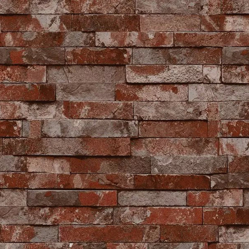 Steampunk Distressed Brick Wallpaper Multicolored 3D Effect Wall Art for Dining Room Clearhalo 'Industrial wall decor' 'Industrial' 'Wallpaper' Wall Decor' 1699354