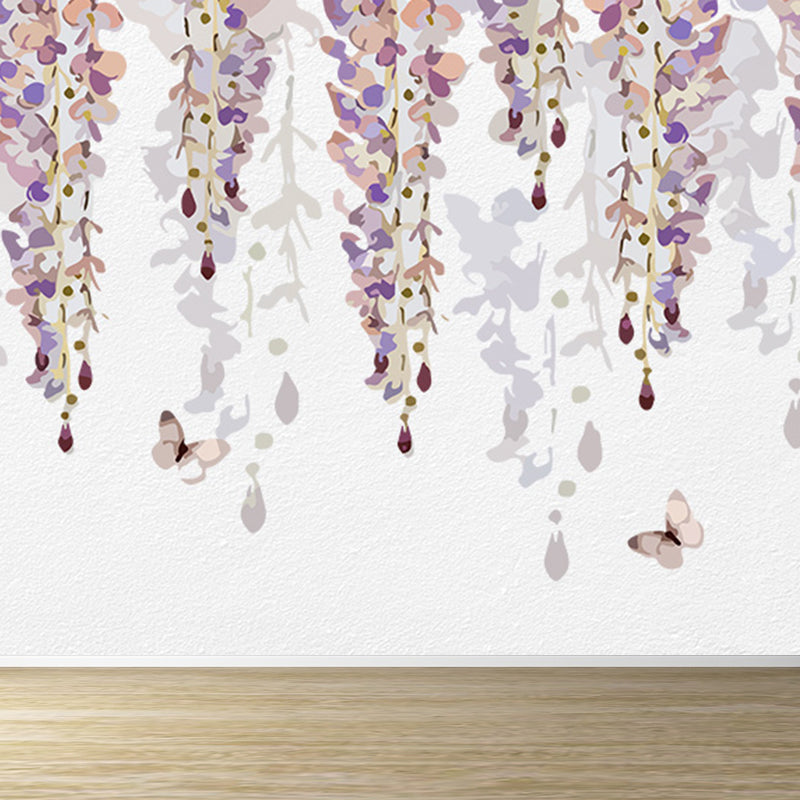 Non-Woven Cloth Decorative Mural Decal Modern Vine Wall Covering in Pastel Color Clearhalo 'Wall Decor' 'Wall Mural' 1699388