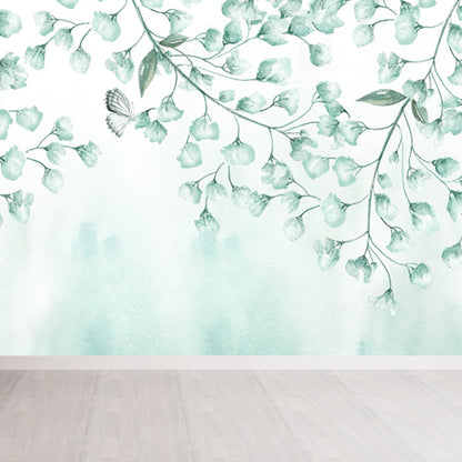 Non-Woven Cloth Decorative Mural Decal Modern Vine Wall Covering in Pastel Color White Clearhalo 'Wall Decor' 'Wall Mural' 1699396