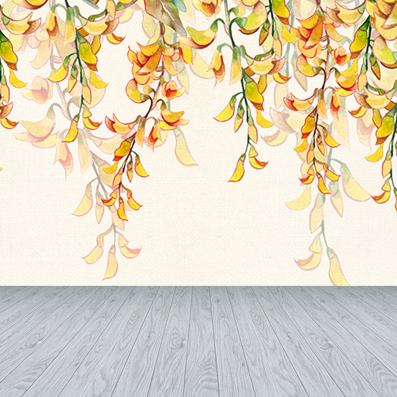 Modern Flower Print Wall Mural Non-Woven Stain Resistant Light Color Wall Art for Kitchen Clearhalo 'Wall Decor' 'Wall Mural' 1699413