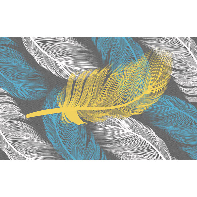 Giant Contemporary Wall Mural in Pastel Color Bird Feather Wall Decor, Custom Printed Clearhalo 'Wall Decor' 'Wall Mural' 1699429
