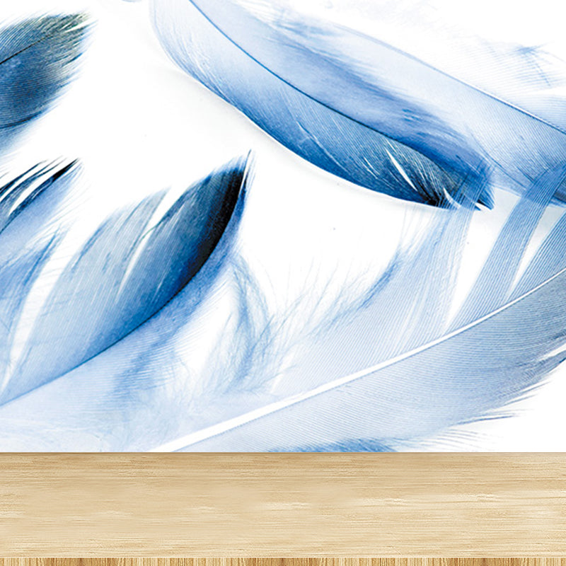 Giant Contemporary Wall Mural in Pastel Color Bird Feather Wall Decor, Custom Printed Clearhalo 'Wall Decor' 'Wall Mural' 1699438