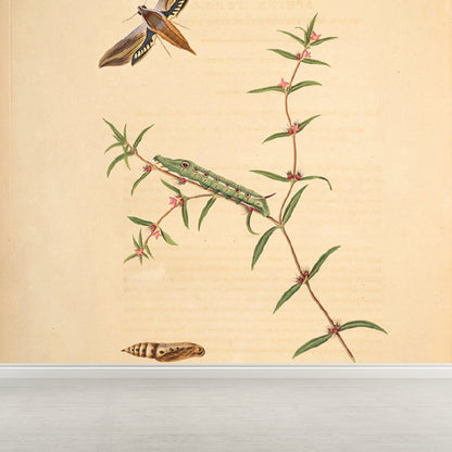 Extra Large Botanical Mural Beige Non-Woven Wall Art for Home Decor, Personalised Beige Design 2 Clearhalo 'Wall Decor' 'Wall Mural' 1699511