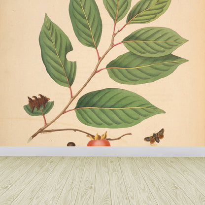 Huge Tree Branch Mural for Bedroom Botanical Wall Decor in Beige, Stain Resistant Beige Design 1 Clearhalo 'Wall Decor' 'Wall Mural' 1699546