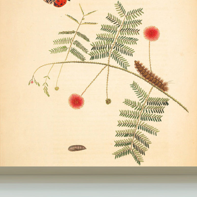 Huge Tree Branch Mural for Bedroom Botanical Wall Decor in Beige, Stain Resistant Beige Design 4 Clearhalo 'Wall Decor' 'Wall Mural' 1699561