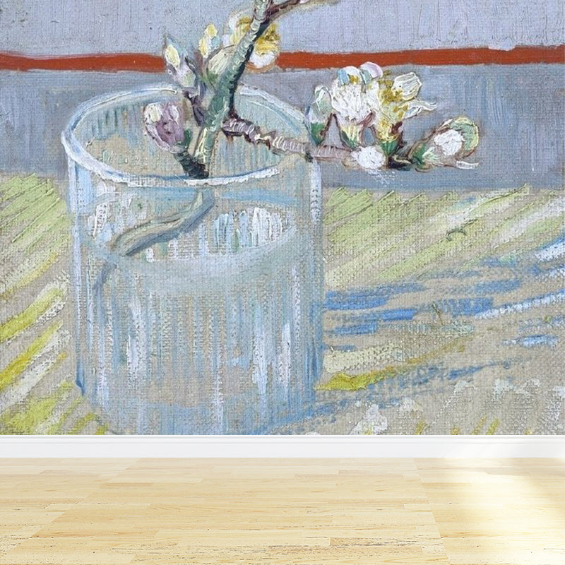 Modern Flower Branch Mural Wallpaper Soft Color Florentine Scenery Wall Covering Clearhalo 'Wall Decor' 'Wall Mural' 1699598