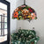 Flower Ceiling Lamp Victorian 1 Bulb Black Handcrafted Art Glass Hanging Pendant Light, 12"/16" Wide Black 12" Clearhalo 'Ceiling Lights' 'Chandeliers' 'Industrial' 'Middle Century Pendants' 'Pendant Lights' 'Pendants' 'Tiffany close to ceiling' 'Tiffany Pendants' 'Tiffany' Lighting' 169979