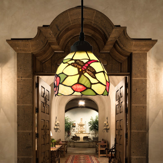 Dining Room Lighting Fixtures Tiffany, Stained Glass Dragonfly Ceiling Pendant Lamp Black Dragonfly Clearhalo 'Ceiling Lights' 'Industrial' 'Middle Century Pendants' 'Pendant Lights' 'Pendants' 'Tiffany close to ceiling' 'Tiffany Pendants' 'Tiffany' Lighting' 170057