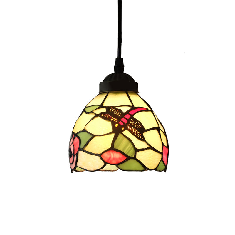 Dining Room Lighting Fixtures Tiffany, Stained Glass Dragonfly Ceiling Pendant Lamp Clearhalo 'Ceiling Lights' 'Industrial' 'Middle Century Pendants' 'Pendant Lights' 'Pendants' 'Tiffany close to ceiling' 'Tiffany Pendants' 'Tiffany' Lighting' 170058