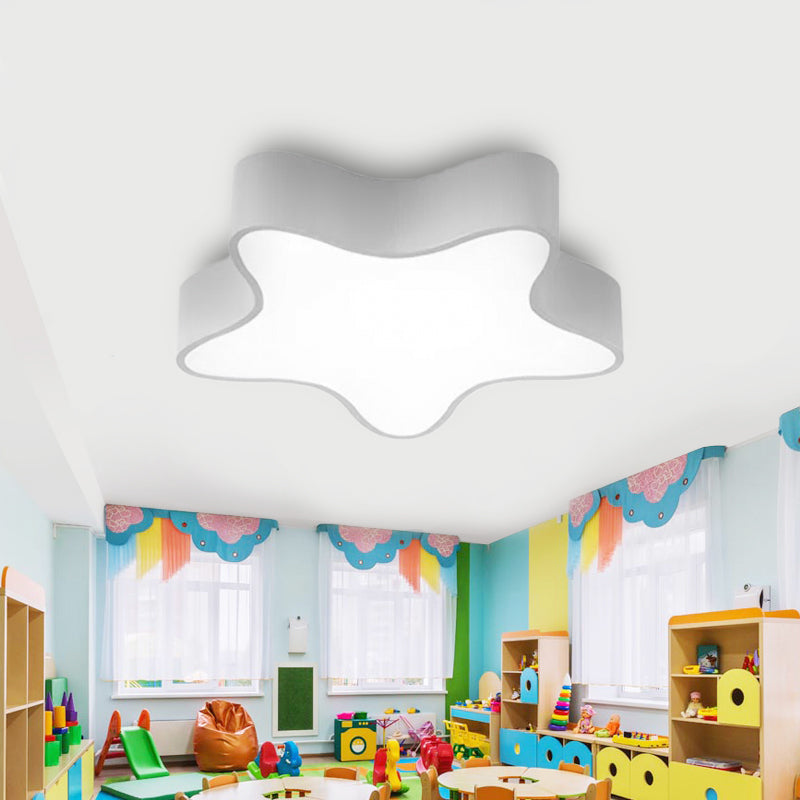 Boys Girls Bedroom Star Flush Ceiling Light Acrylic Contemporary Ceiling Lamp White Clearhalo 'Ceiling Lights' 'Close To Ceiling Lights' 'Close to ceiling' 'Flush mount' Lighting' 170186