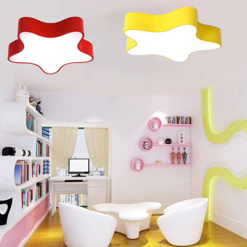Boys Girls Bedroom Star Flush Ceiling Light Acrylic Contemporary Ceiling Lamp Clearhalo 'Ceiling Lights' 'Close To Ceiling Lights' 'Close to ceiling' 'Flush mount' Lighting' 170192