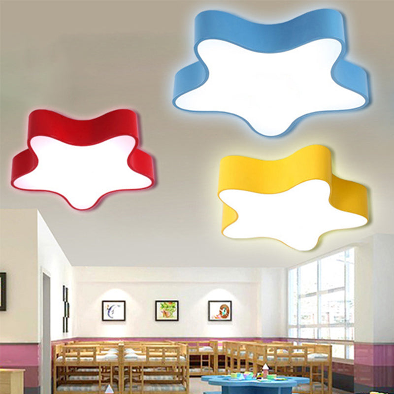 Boys Girls Bedroom Star Flush Ceiling Light Acrylic Contemporary Ceiling Lamp Clearhalo 'Ceiling Lights' 'Close To Ceiling Lights' 'Close to ceiling' 'Flush mount' Lighting' 170195