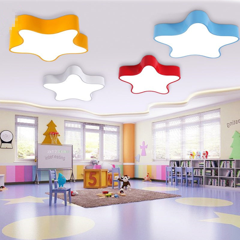 Boys Girls Bedroom Star Flush Ceiling Light Acrylic Contemporary Ceiling Lamp Clearhalo 'Ceiling Lights' 'Close To Ceiling Lights' 'Close to ceiling' 'Flush mount' Lighting' 170198