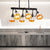 6/10 Lights Kitchen Island Lighting Tiffany Stylish Blue/Orange and Yellow Hanging Lamp with Dome Stainless Glass Shade 6 Orange-Yellow Clearhalo 'Ceiling Lights' 'Chandeliers' 'Glass shade' 'Glass' 'Island Lights' 'Pendant Lights' 'Tiffany close to ceiling' 'Tiffany' Lighting' 170260