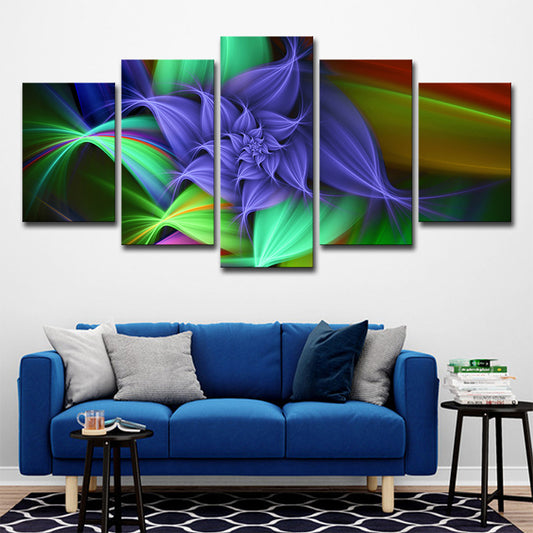 Modernist Blossom Canvas Wall Art Green and Purple Flower Wall Decor for Girls Room Green Clearhalo 'Art Gallery' 'Canvas Art' 'Contemporary Art Gallery' 'Modern' Arts' 1703031