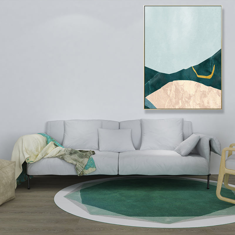 Nordic Abstract Mountain Print Canvas Aqua Textured Wall Art for Living Room Clearhalo 'Arts' 'Canvas Art' 1704017