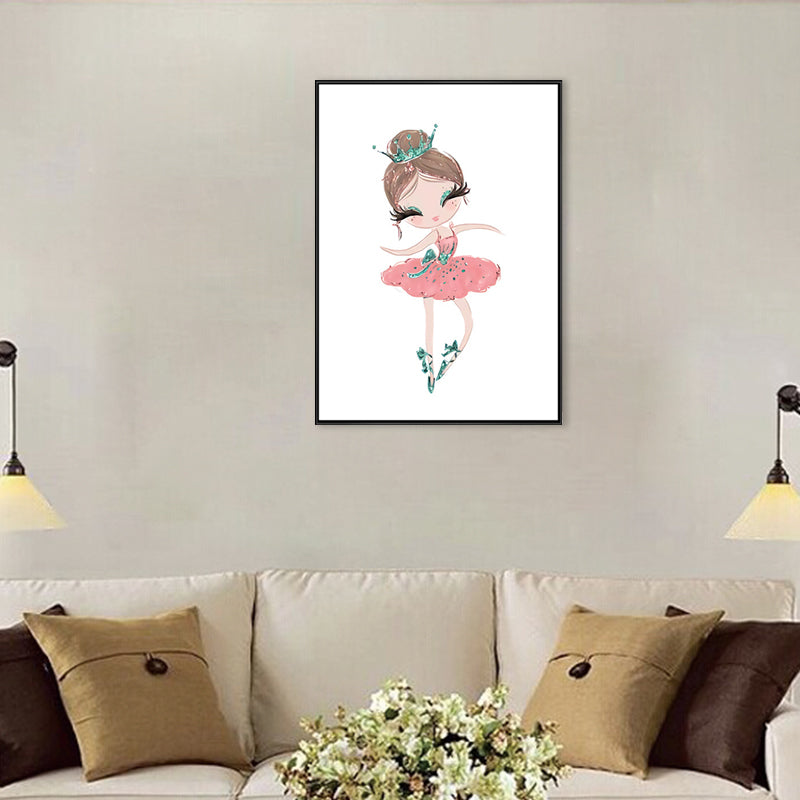 Kids Style Ballet Girl Canvas Art Pastel Color Dance Wall Decor for House Interior Clearhalo 'Art Gallery' 'Canvas Art' 'Kids' Arts' 1704033