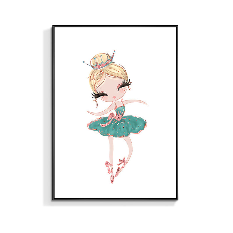 Kids Style Ballet Girl Canvas Art Pastel Color Dance Wall Decor for House Interior Clearhalo 'Art Gallery' 'Canvas Art' 'Kids' Arts' 1704041
