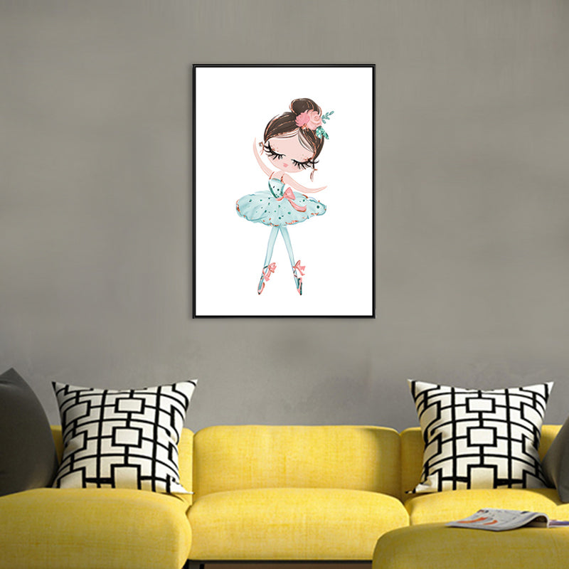 Kids Style Ballet Girl Canvas Art Pastel Color Dance Wall Decor for House Interior Clearhalo 'Art Gallery' 'Canvas Art' 'Kids' Arts' 1704043