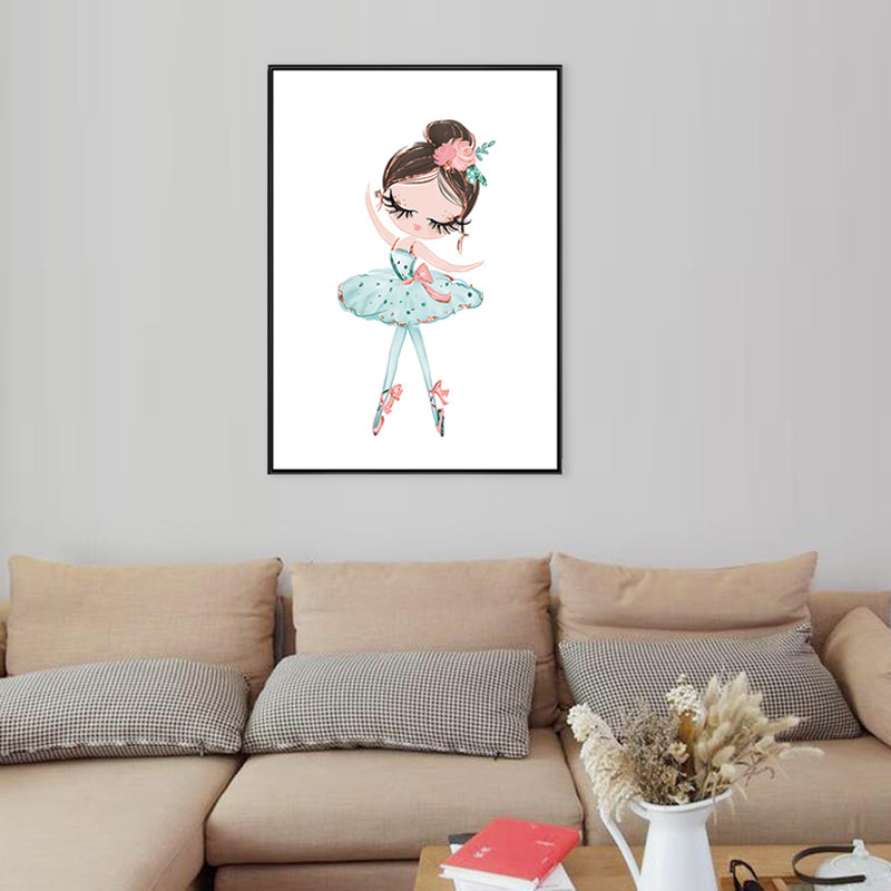 Kids Style Ballet Girl Canvas Art Pastel Color Dance Wall Decor for House Interior Clearhalo 'Art Gallery' 'Canvas Art' 'Kids' Arts' 1704044