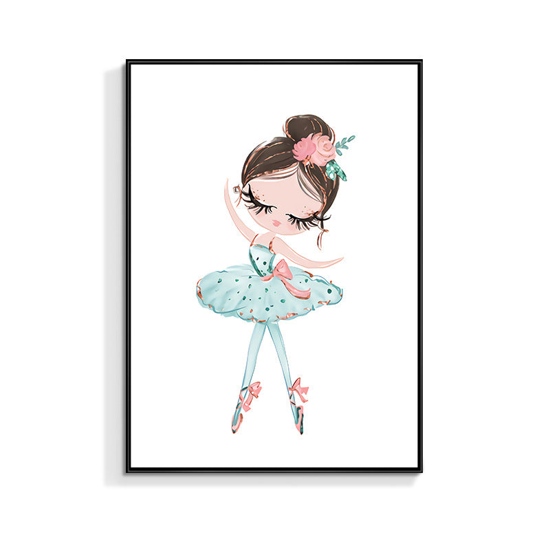 Kids Style Ballet Girl Canvas Art Pastel Color Dance Wall Decor for House Interior Clearhalo 'Art Gallery' 'Canvas Art' 'Kids' Arts' 1704045