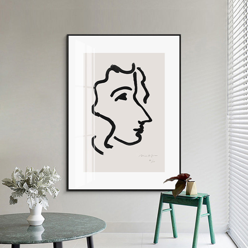 White Minimalism Style Canvas Girl's Profile Art for Kitchen, Multiple Sizes Options White Design 1 Clearhalo 'Art Gallery' 'Canvas Art' 'Contemporary Art Gallery' 'Contemporary Art' 'Minimalism' 'Minimalist Art Gallery' 'Scandinavian' Arts' 1704105