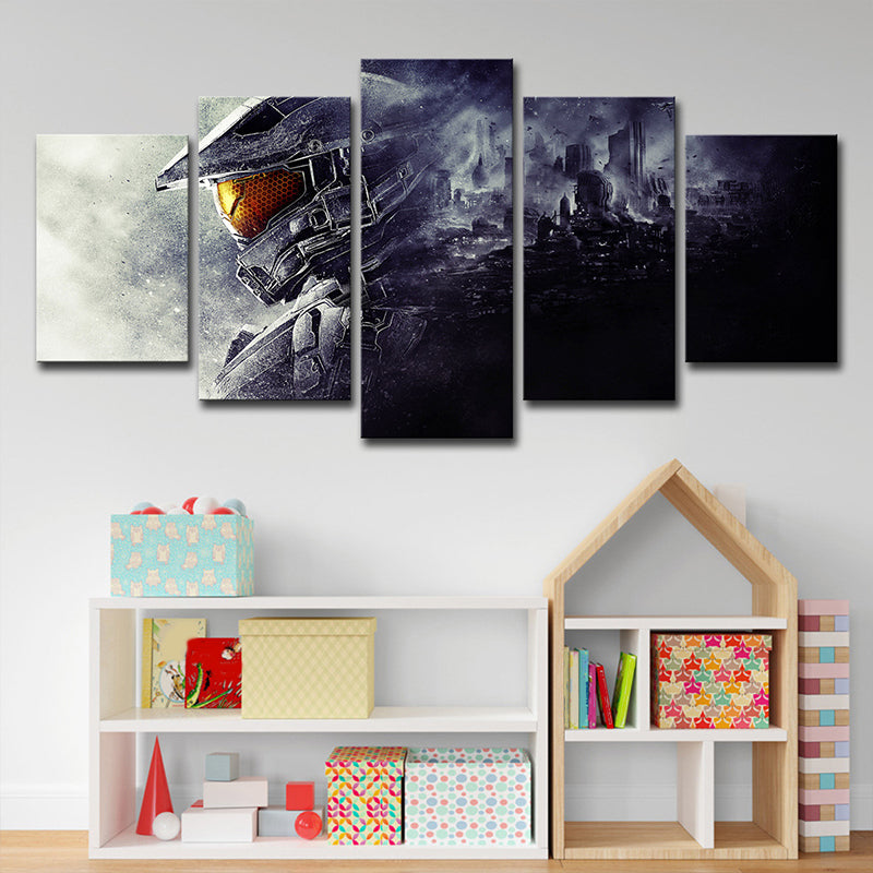 Fictional Game Guardians Master Canvas Grey House Interior Wall Art, Multi-Piece Clearhalo 'Art Gallery' 'Canvas Art' 'Kids' Arts' 1704117
