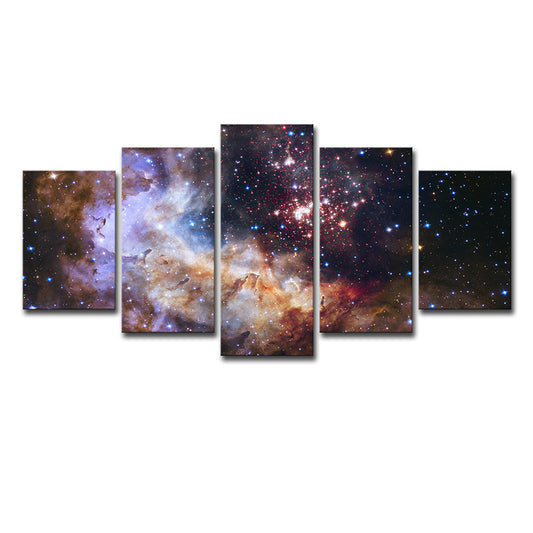 Space Star Cluster Wall Art Kids Bedroom Milky Way Print Canvas in Brown for Decor Clearhalo 'Art Gallery' 'Canvas Art' 'Kids' Arts' 1704146