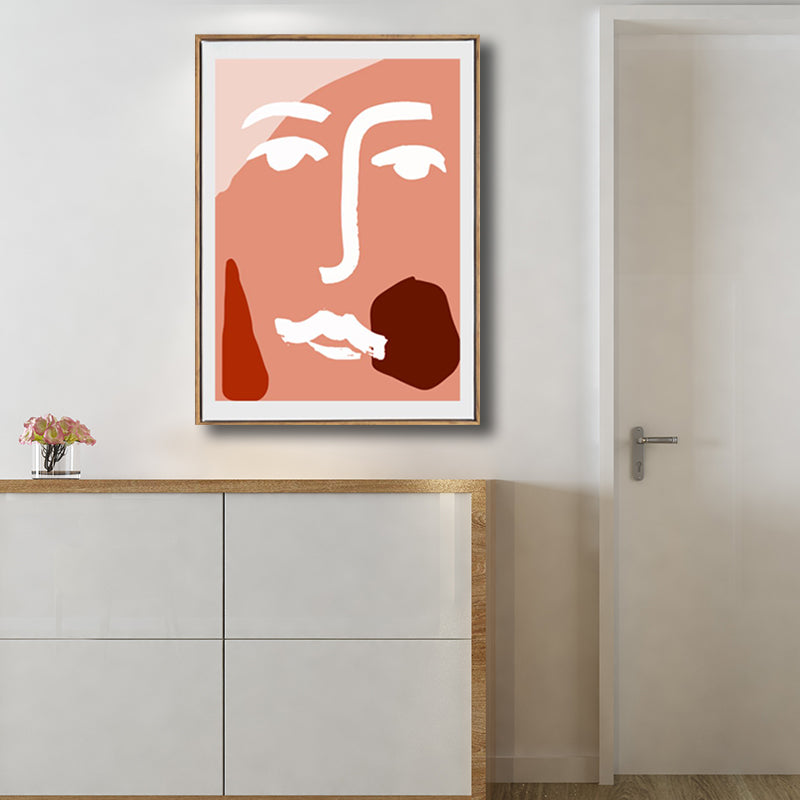 Minimalist Abstract Figure Drawing Art Print Pastel Color Textured Wall Decor for Home Clearhalo 'Art Gallery' 'Canvas Art' 'Contemporary Art Gallery' 'Contemporary Art' 'Minimalism' 'Minimalist Art Gallery' 'Scandinavian' Arts' 1704151