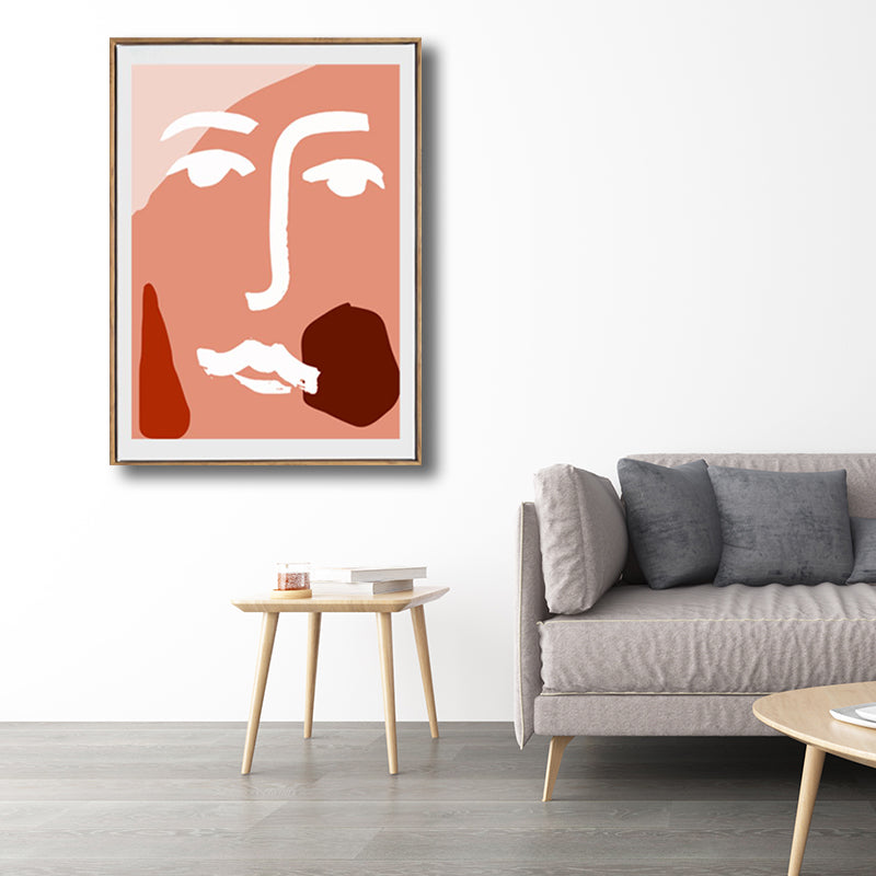 Minimalist Abstract Figure Drawing Art Print Pastel Color Textured Wall Decor for Home Clearhalo 'Art Gallery' 'Canvas Art' 'Contemporary Art Gallery' 'Contemporary Art' 'Minimalism' 'Minimalist Art Gallery' 'Scandinavian' Arts' 1704152