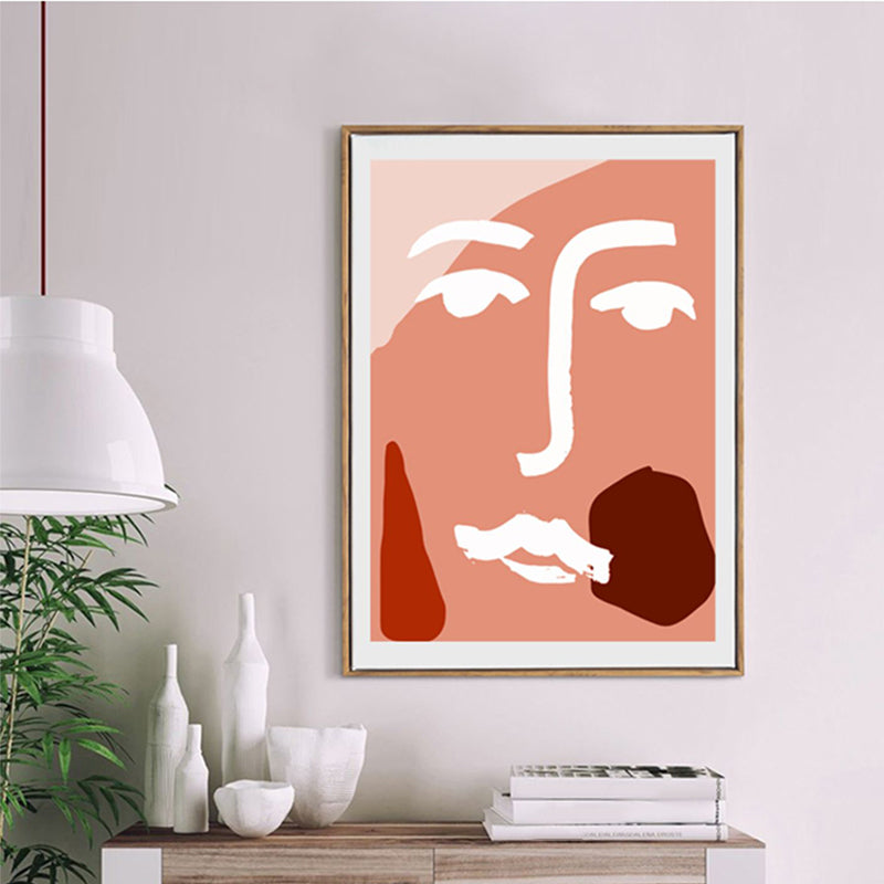 Minimalist Abstract Figure Drawing Art Print Pastel Color Textured Wall Decor for Home Clearhalo 'Art Gallery' 'Canvas Art' 'Contemporary Art Gallery' 'Contemporary Art' 'Minimalism' 'Minimalist Art Gallery' 'Scandinavian' Arts' 1704153
