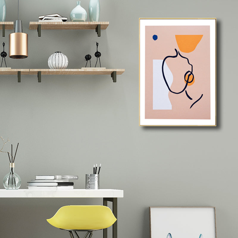 Minimalist Abstract Figure Drawing Art Print Pastel Color Textured Wall Decor for Home Clearhalo 'Art Gallery' 'Canvas Art' 'Contemporary Art Gallery' 'Contemporary Art' 'Minimalism' 'Minimalist Art Gallery' 'Scandinavian' Arts' 1704162