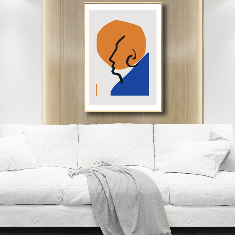 Minimalist Abstract Figure Drawing Art Print Pastel Color Textured Wall Decor for Home Clearhalo 'Art Gallery' 'Canvas Art' 'Contemporary Art Gallery' 'Contemporary Art' 'Minimalism' 'Minimalist Art Gallery' 'Scandinavian' Arts' 1704166