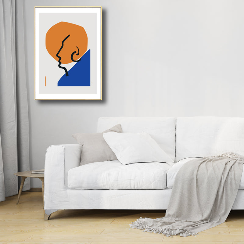 Minimalist Abstract Figure Drawing Art Print Pastel Color Textured Wall Decor for Home Clearhalo 'Art Gallery' 'Canvas Art' 'Contemporary Art Gallery' 'Contemporary Art' 'Minimalism' 'Minimalist Art Gallery' 'Scandinavian' Arts' 1704167